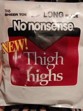 NWT No Nonsense Long Sheer Toe Black Thigh Highs